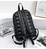 Winter Women Backpack Space Pad Cotton Feather Down Bag Travel Backpacks