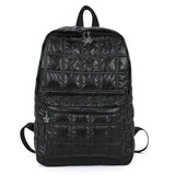 Winter Women Backpack Space Pad Cotton Feather Down Bag Travel Backpacks
