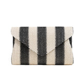 Woven Straw Clutch for Phone Wallet Purse Handbags Striped Shoulder Bag