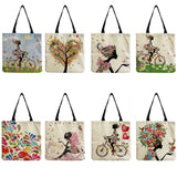 Eco Reusable Shopping Bags For Women Large Tote Bags With Pattern