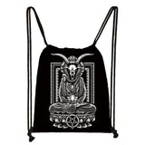 Witch 666 Hail Satan Backpack Cat Witchcraf Baphomet Women Storage