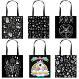 Witch 666 Shoulder Bag Hail Satan Women Handbag Baphomet Witchcraft Cat Totes Ba
