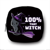 Witch & Cat Print Sanitary Napkin Bag