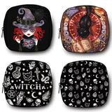 Witch & Cat Print Sanitary Napkin Bag