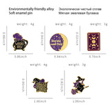 Witch Enamel Pin Tarot Cards Moon Phase Witches Hat Brooch Punk Metal Bag