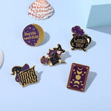 Witch Enamel Pin Tarot Cards Moon Phase Witches Hat Brooch Punk Metal Bag