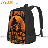 Witch Ride Motorcycle Backpack Large Capacity Shoe Bag Travel Eco Friendly