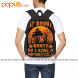 Witch Ride Motorcycle Backpack Large Capacity Shoe Bag Travel Eco Friendly