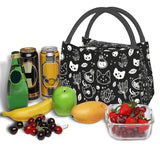 Thermal Lunch Bag Halloween Cat Skull Insulated Reusable Food Container