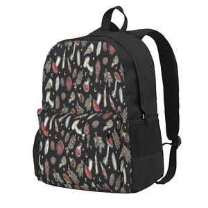 Witchy Pattern Dark Backpacks Men's Women's Zipper Close Backpack