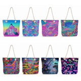 High Capacity Plant Shoulder Bag Thick Rope Casual Handbag For Women