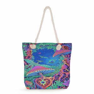 High Capacity Plant Shoulder Bag Thick Rope Casual Handbag For Women