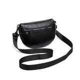 Wmnuo Leather Waist Bags Women Letter Half Moon Chest Bag