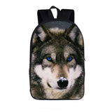 Wolf/Husky Print Backpack Student Book Bag