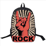 Wolf Husky Printing Backpack Men Women Street Rock Backpack Pug Backpacks