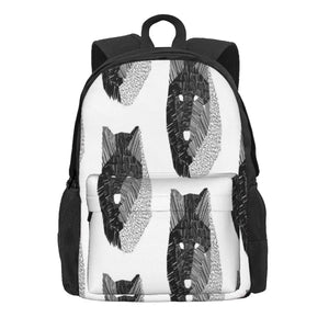Wolf Mask Backpack Men's Vintage Bag Women's Bag Girls