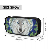 Wolf Pen Box Student School Anime Zipper Pen Bag Child Stationery Bag