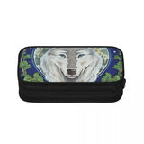 Wolf Pen Box Student School Anime Zipper Pen Bag Child Stationery Bag