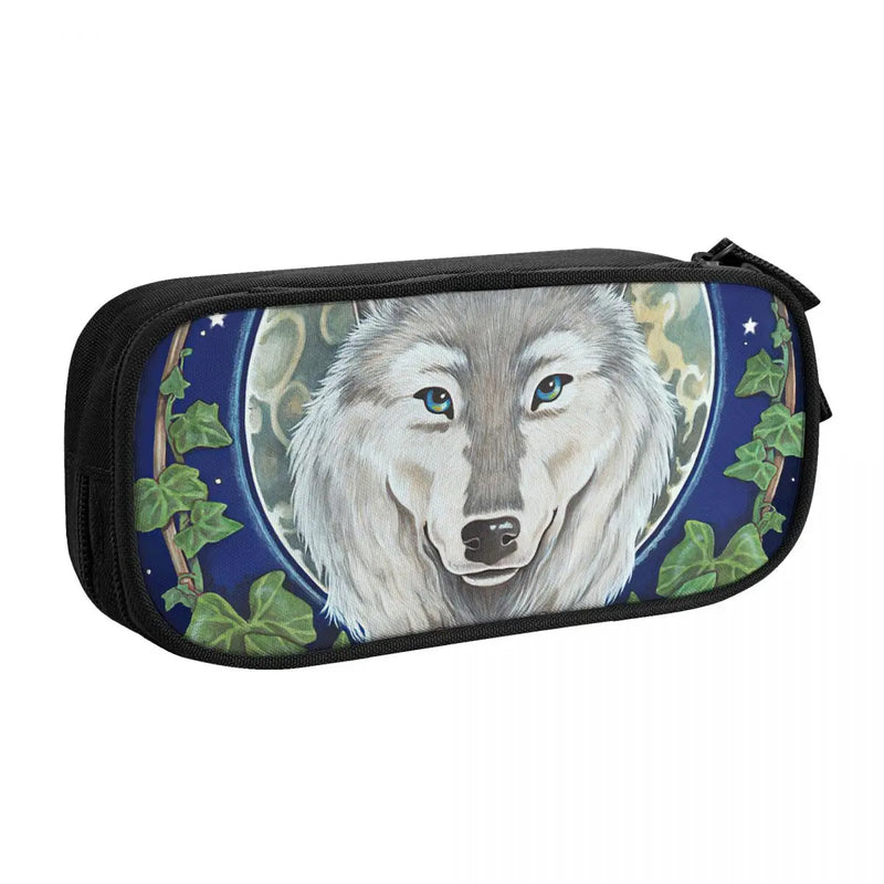 Wolf Pen Box Student School Anime Zipper Pen Bag Child Stationery Bag