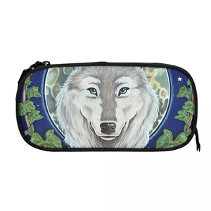 Wolf Pen Box Student School Anime Zipper Pen Bag Child Stationery Bag