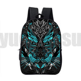 Wolf School Backpack for Boys Girls Animal Lion Dragon Travelbag