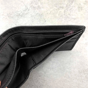 Wolf Leather Mens Bi-Fold Wallet w/ Biker Chain