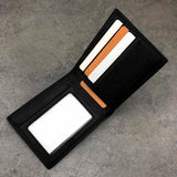 Wolf Leather Mens Bi-Fold Wallet w/ Biker Chain