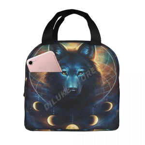 Wolf Insulated Lunch Bag for Kids School Bento Box
