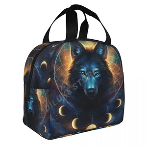 Wolf Insulated Lunch Bag for Kids School Bento Box