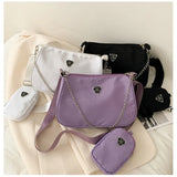 Retro Women Crossbody Bag Chain Shoulder Bag High Square Solid Bag