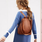 Anti-theft Backpack Bag Casual Dual-use Leather Large Capacity Backpack