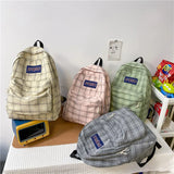 Plaid Rucksack Lightweight Book BagPack Schoolbag Teen Girls Boys