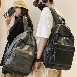 Leather Backpack for Men and Women - Stylish School Bagpack