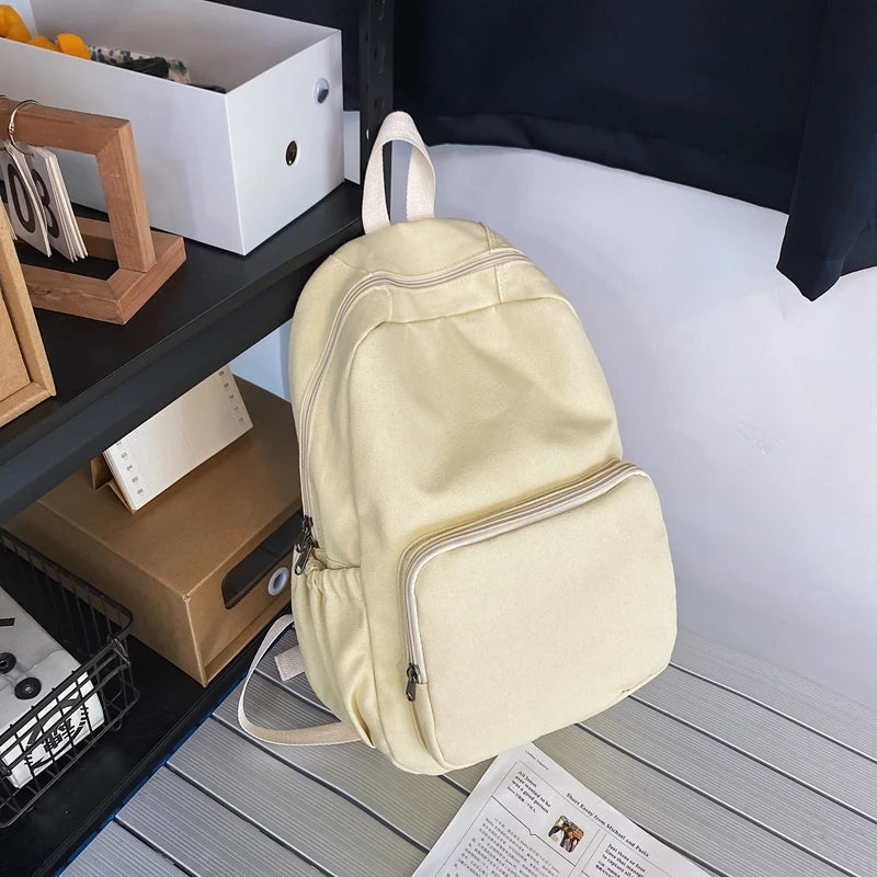 Canvas Backpack Large Capacity School Bag for Girls