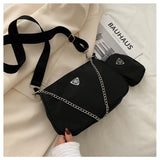 Solid Colors Metal Chain Small Wallets Shoulder Crossbody Bags
