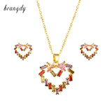 24k Plated Heart Necklace & Earring Set