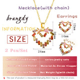 24k Plated Heart Necklace & Earring Set