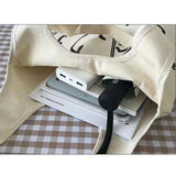 Woman Canvas Bag Shopper Portable Travel Large-capacity Storage