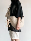 Canvas Dumpling Bag Lace Up Messenger Bag Women's Shoulder Cross Body Bag