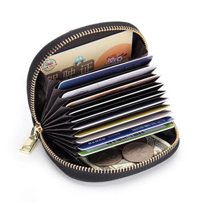 Woman Card Wallet High Cow Leather Zipper Card Cover Credit Card Wallet