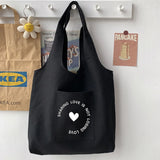 Food Pattern Printing Series Tote Bag Canvas Bag Student Soft Commuter Bag