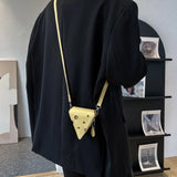 Woman Cheese Triangle Shoulder Bag PU Leather Mini Messenger Crossbody Bags