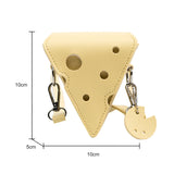 Woman Cheese Triangle Shoulder Bag PU Leather Mini Messenger Crossbody Bags