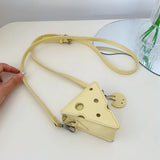 Woman Cheese Triangle Shoulder Bag PU Leather Mini Messenger Crossbody Bags