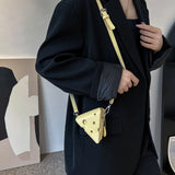 Woman Cheese Triangle Shoulder Bag PU Leather Mini Messenger Crossbody Bags
