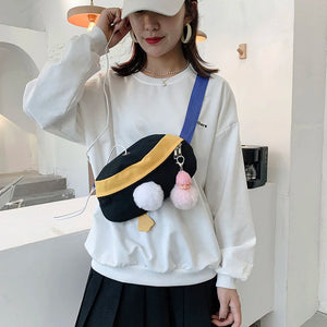 Korea INS Canvas Chest Bag Harajuku Style Girl Student Messenger Bag