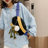 Korea INS Canvas Chest Bag Harajuku Style Girl Student Messenger Bag