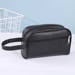 Women Cosmetics Bag Men Handbag PU Leather Phone Wristlet Bag