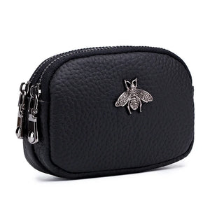 Leather Coin Purse Men Women RFID Blocking Small Change Pocket