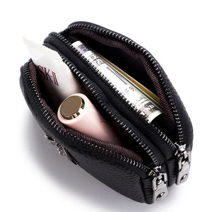 Leather Coin Purse Men Women RFID Blocking Small Change Pocket